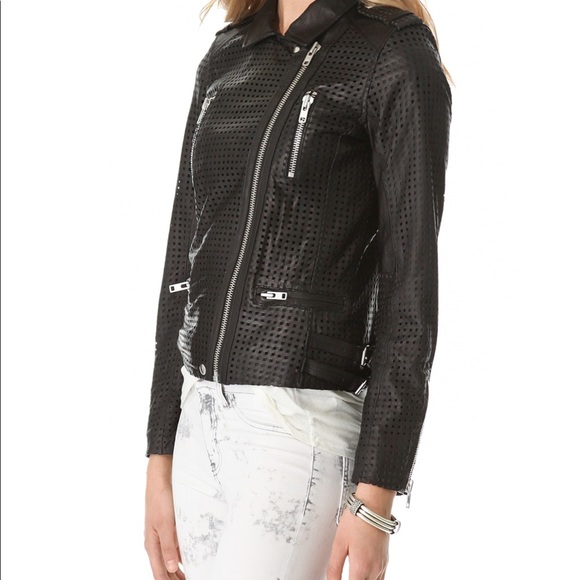 IRO Caelie perforated leather jacket size 1 small - Picture 4 of 8